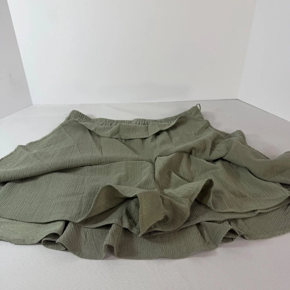 Promesa Sage Green Textured Ruffle Skort Small NWT Mini Skirt Coquette Fairy